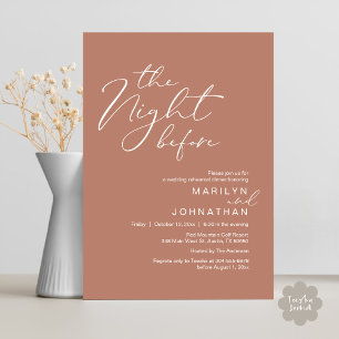 Invitation Dîner de répétition romantique la veille du mariag