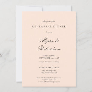 Invitation Dîner de répétition rose pâle