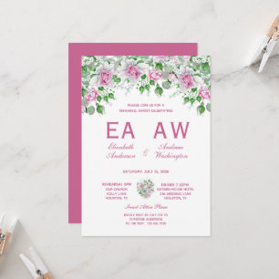 Invitation Dîner de répétition Rose romantique rose