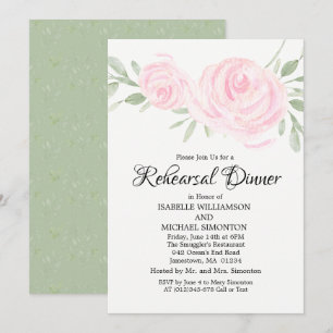 Invitation Dîner de répétition Roses Roses Roses Vides Invita