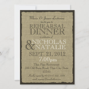 Invitation Dîner de répétition rustique
