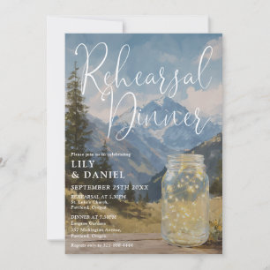 Invitation Dîner de répétition Rustique Boho Montagne Bocal e