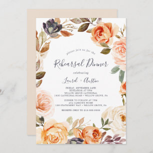 Invitation Dîner de répétition Rustique Earth Florals