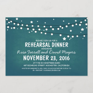 Invitation Dîner de répétition Rustique Étoiles