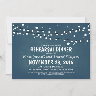 Invitation Dîner de répétition Rustique Étoiles