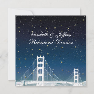 Invitation Dîner de répétition San Fran Skyline Etched Blue S