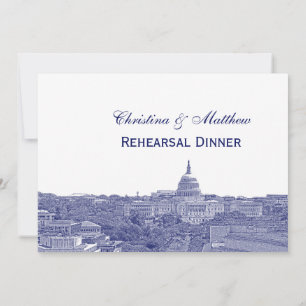 Invitation Dîner de répétition silhouette de Washington DC Na