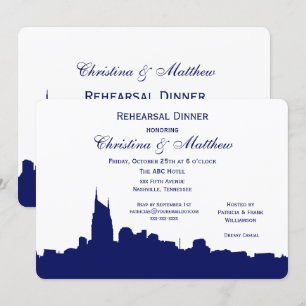 Invitation Dîner de répétition Silhouette Tendance Nashville 