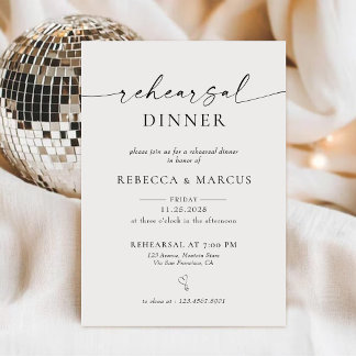 Invitation Dîner de répétition simple de calligraphie moderne