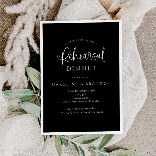 Invitation Dîner de répétition simple et élégant (Créateur téléchargé)