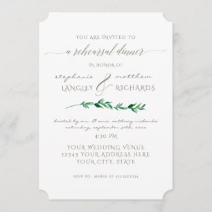 Invitation Dîner De Répétition Simple Minimaliste Moderne Art