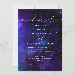 Invitation Dîner de répétition spatial Mariage céleste de l