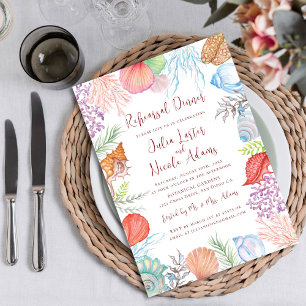 Invitation Dîner de répétition sur la plage moderne Dusty Blu