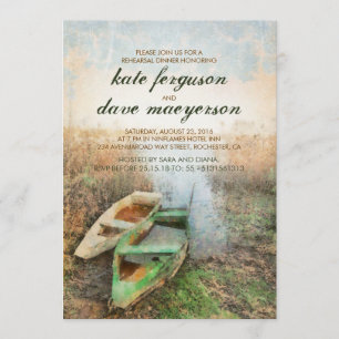 Invitation Dîner de répétition sur le front de mer de Rustic