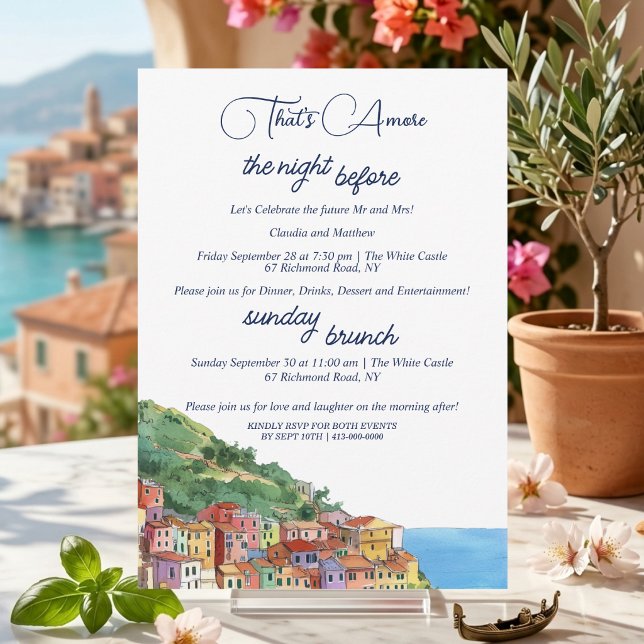 Invitation Dîner de répétition That's Amore & Brunch du diman (Créateur téléchargé)