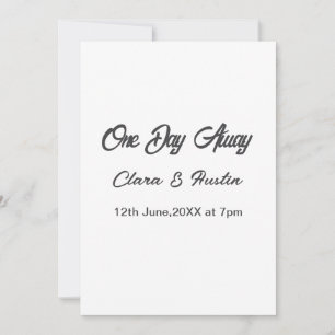 Invitation Dîner de répétition Un jour avant le nom de la nui