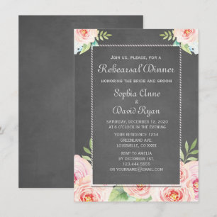 Invitation Dîner de répétition vintage à l'aquarelle