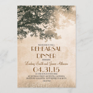 Invitation Dîner de répétition Vintage avec un vieux chêne et
