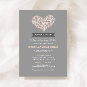 Invitation Dîner de répétition vintage flush