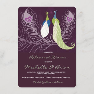 Invitation Dîner de répétition violette des Inséparables de P