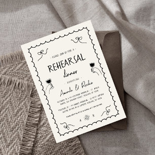 Invitation Dîner De Répétition Whimsical À La Main Française