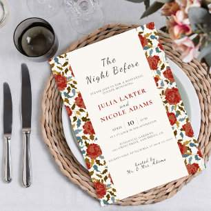 Invitation Dîner de répétition Wild Rose Floral Garden Affair