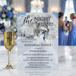 Invitation Dîner de répétition Winter Wonderland Fine Art