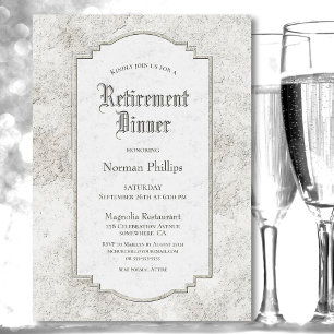 Invitation Dîner de retraite Rustique en pierre Vintage