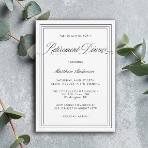 Invitation Dîner de retraite simple et élégant