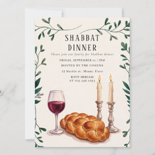 Invitation Dîner de Shabbat Coutume Famille juive