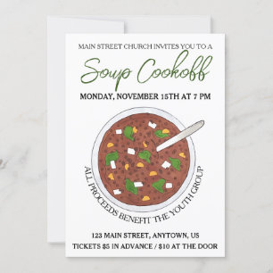 Invitation Dîner de soupe lentille Concours de cuisine Nourri