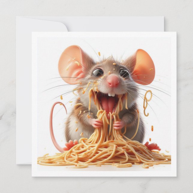 Invitation Dîner de souris amusant invitation, Anniversaire d (Devant)