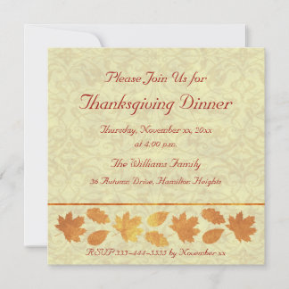 Invitation Dîner de Thanksgiving