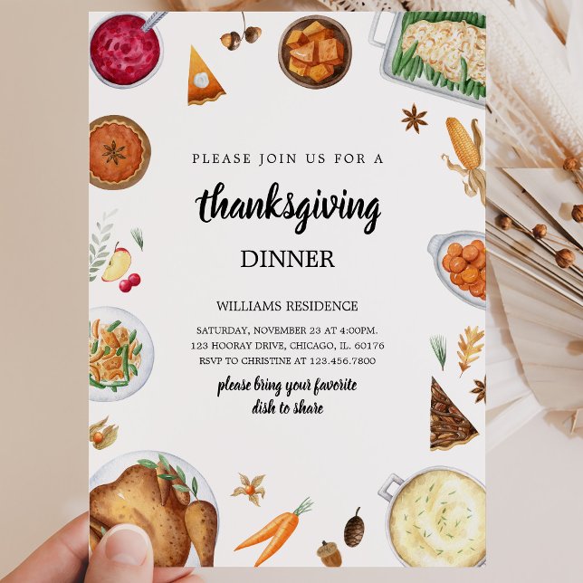 Invitation Dîner de Thanksgiving (Créateur téléchargé)