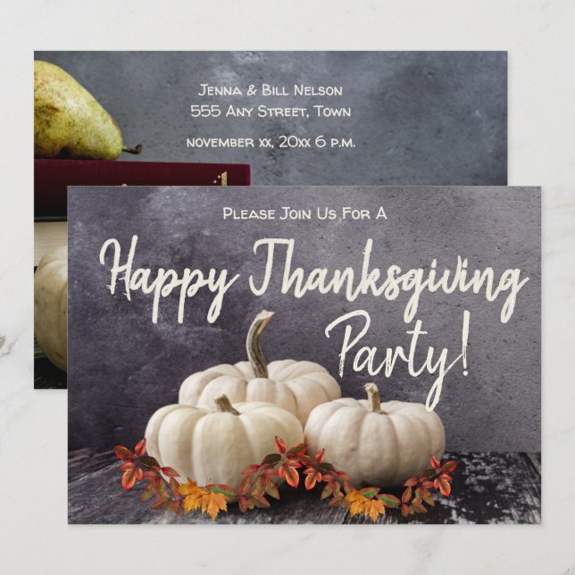 Invitation Dîner de Thanksgiving (Devant / Derrière)