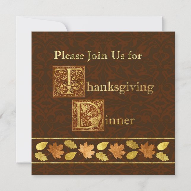 Invitation Dîner de thanksgiving (Devant)