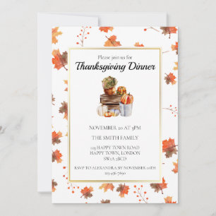 Invitation Dîner de Thanksgiving à la citrouille d'automne pe
