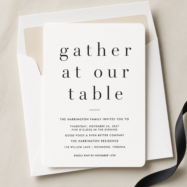Invitation Dîner de Thanksgiving à notre table (Créateur téléchargé)