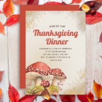 Dîner de Thanksgiving automne champignons rouges o