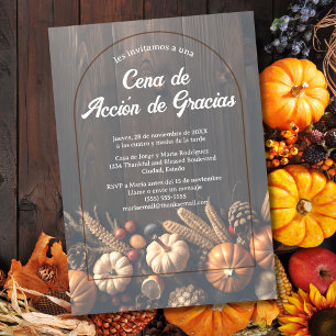 Invitation Dîner de Thanksgiving avec des Citrouil