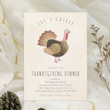 Dîner de Thanksgiving avec dinde à l'aquarelle rus