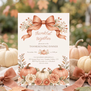Invitation Dîner de Thanksgiving Citrouille