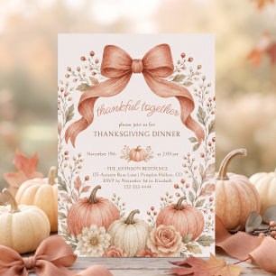 Invitation Dîner de Thanksgiving Citrouille
