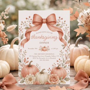 Invitation Dîner de Thanksgiving Citrouille