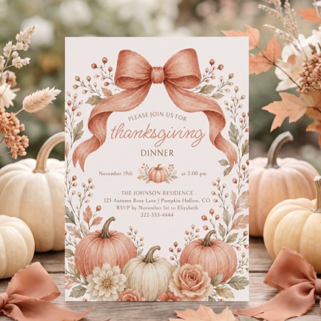 Invitation Dîner de Thanksgiving Citrouille (Créateur téléchargé)