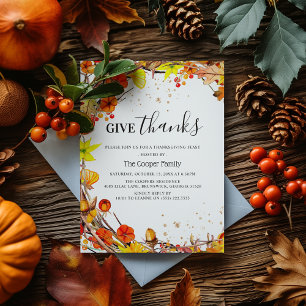 Invitation Dîner de Thanksgiving d'automne 'Rendez Grâce'