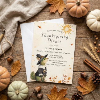 Invitation Dîner de Thanksgiving de la Turquie de l'automne r