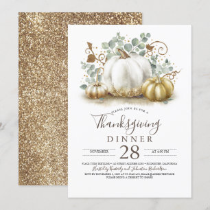Invitation Dîner de Thanksgiving des Russes Gold Parties scin