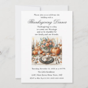 Invitation Dîner de Thanksgiving entre amis de la famille dan