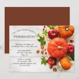 Invitation Dîner de Thanksgiving Friendsgiving à la citrouill